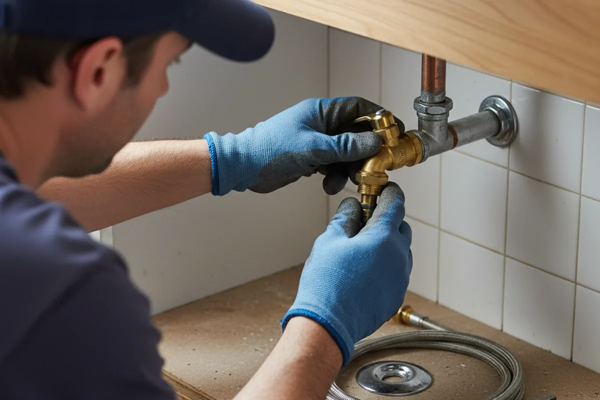 Shutoff valve and fitting work during Burst Pipe Repair in Haslett